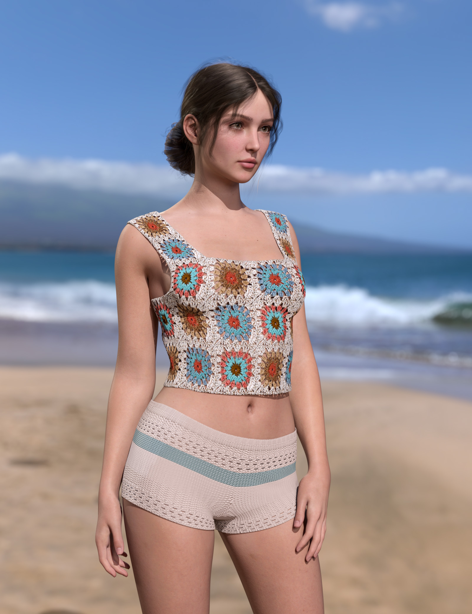dForce MK Rainbow Weave Casual Wear for Genesis 9 by: wsmonkeyking, 3D Models by Daz 3D