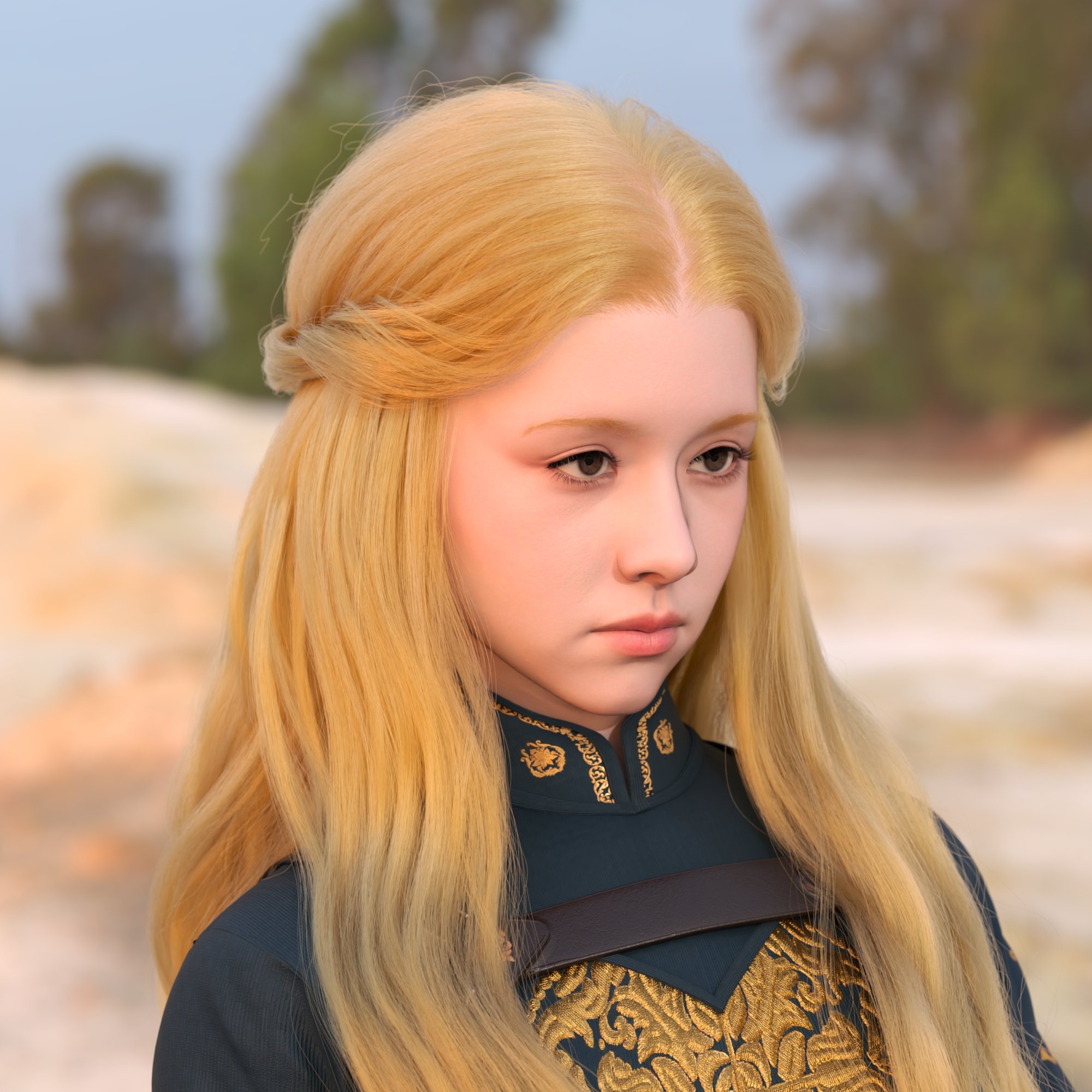 dForce Princess Series Elven Half Updo Hair