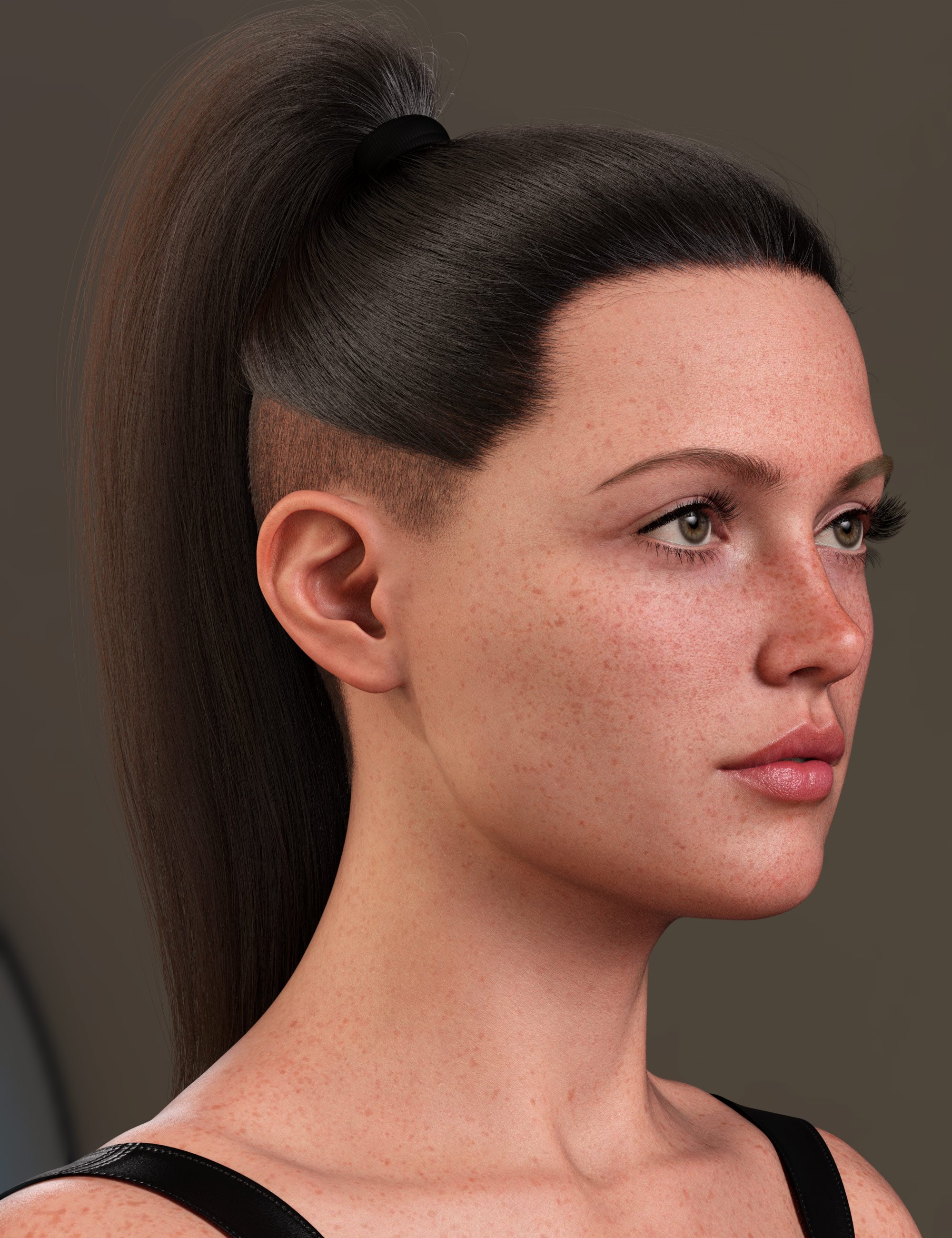 dForce Strand-Based 2-in-1 Edgy Ponytail Hair for Genesis 9