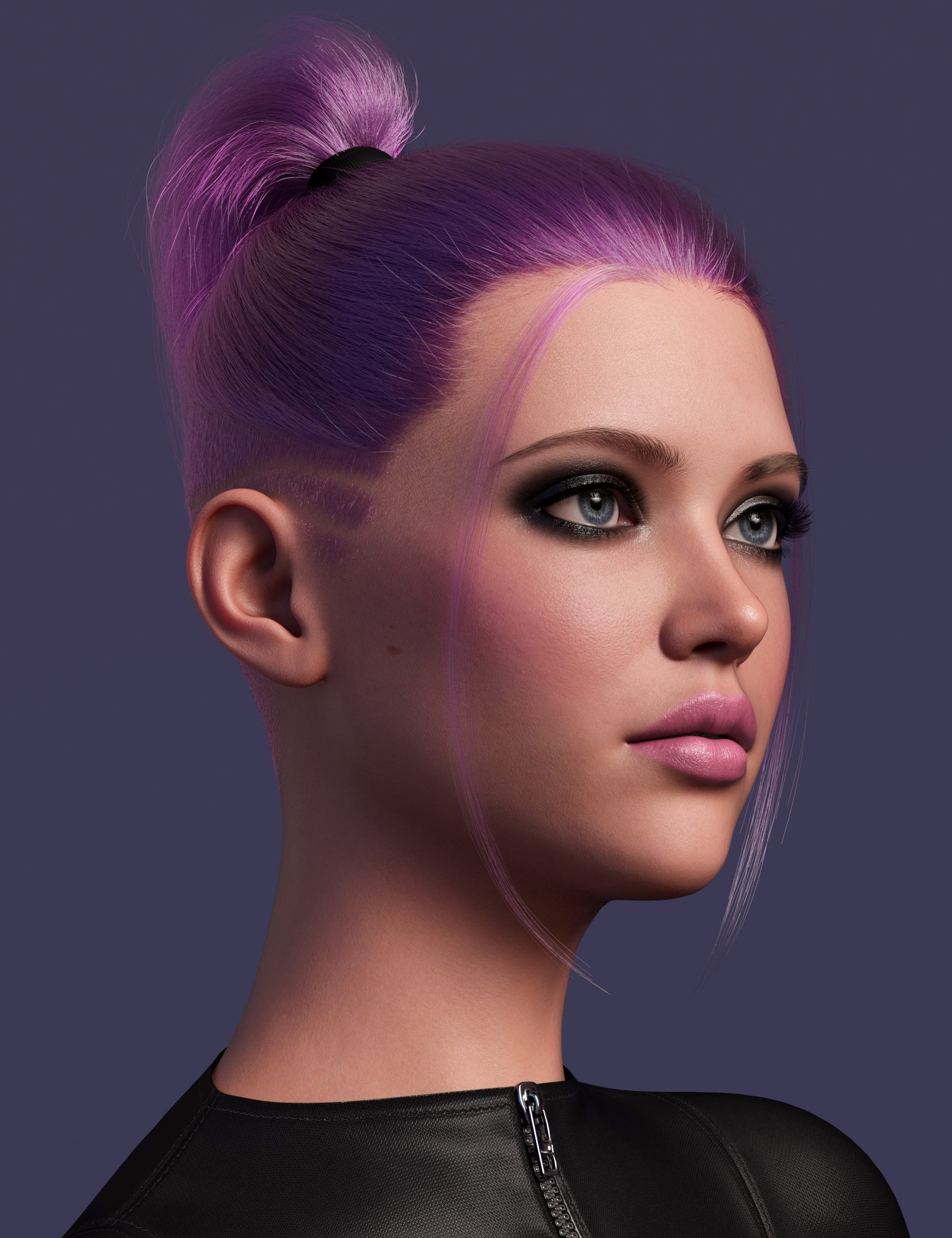 dForce Strand-Based 2-in-1 Edgy Ponytail Hair Color Expansion by: outoftouch, 3D Models by Daz 3D