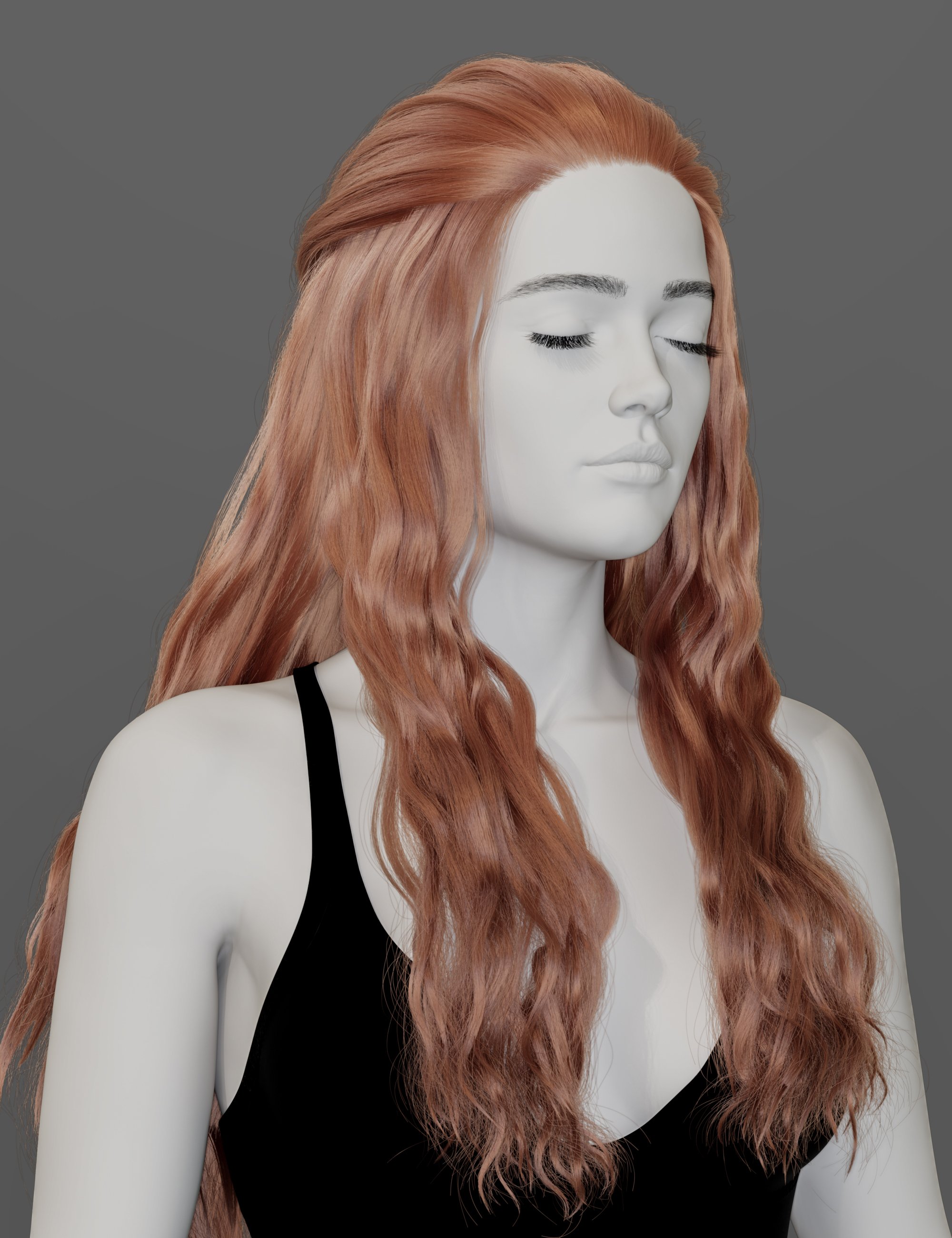 dForce HS Helena Long Hair For Genesis 9 by: Hair Studio, 3D Models by Daz 3D