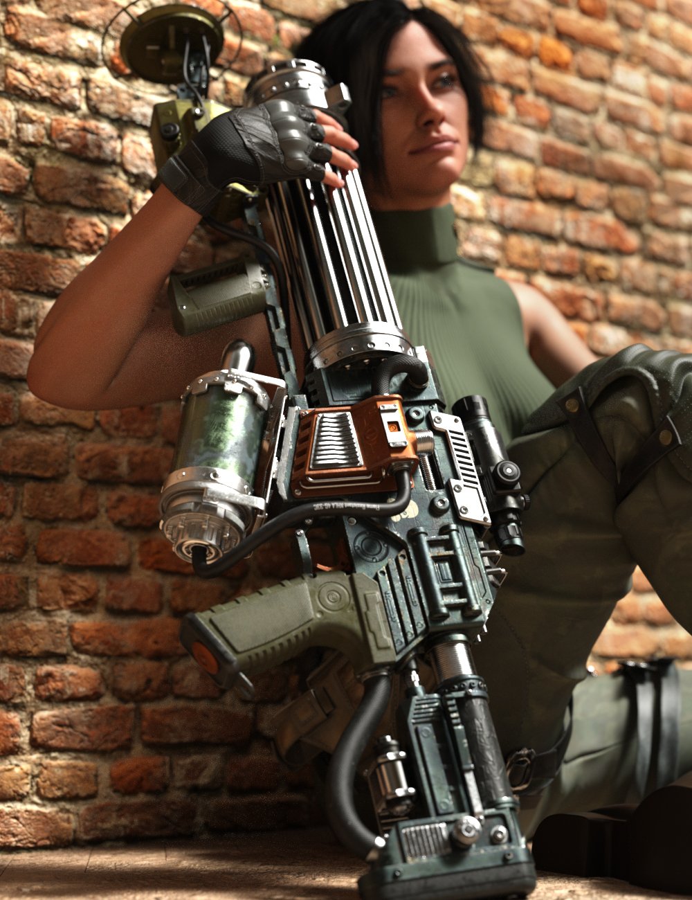 FN Hellbringer R9 and Poses for Genesis 9 by: Feng, 3D Models by Daz 3D
