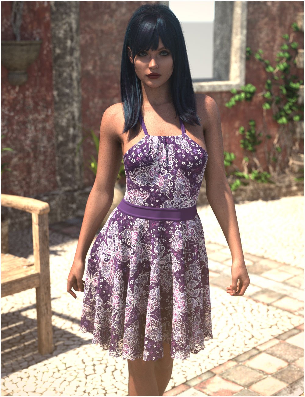 dForce Spring Fairy Dress for Genesis 9 by: PandyGirl, 3D Models by Daz 3D