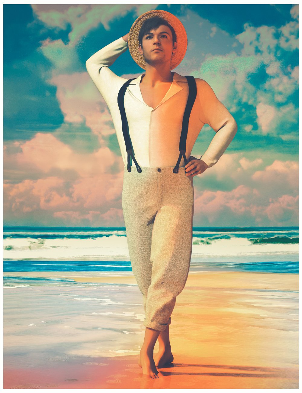 Golden Stillness Male Outfit for Genesis 9 by: Ansiko, 3D Models by Daz 3D