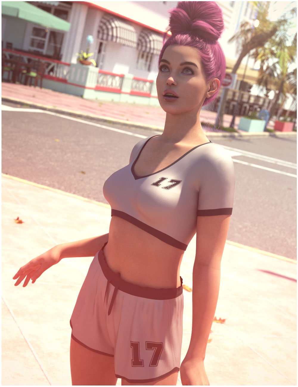 dForce No17 Outfit for Genesis 9 by: BelladzinesPandyGirl, 3D Models by Daz 3D