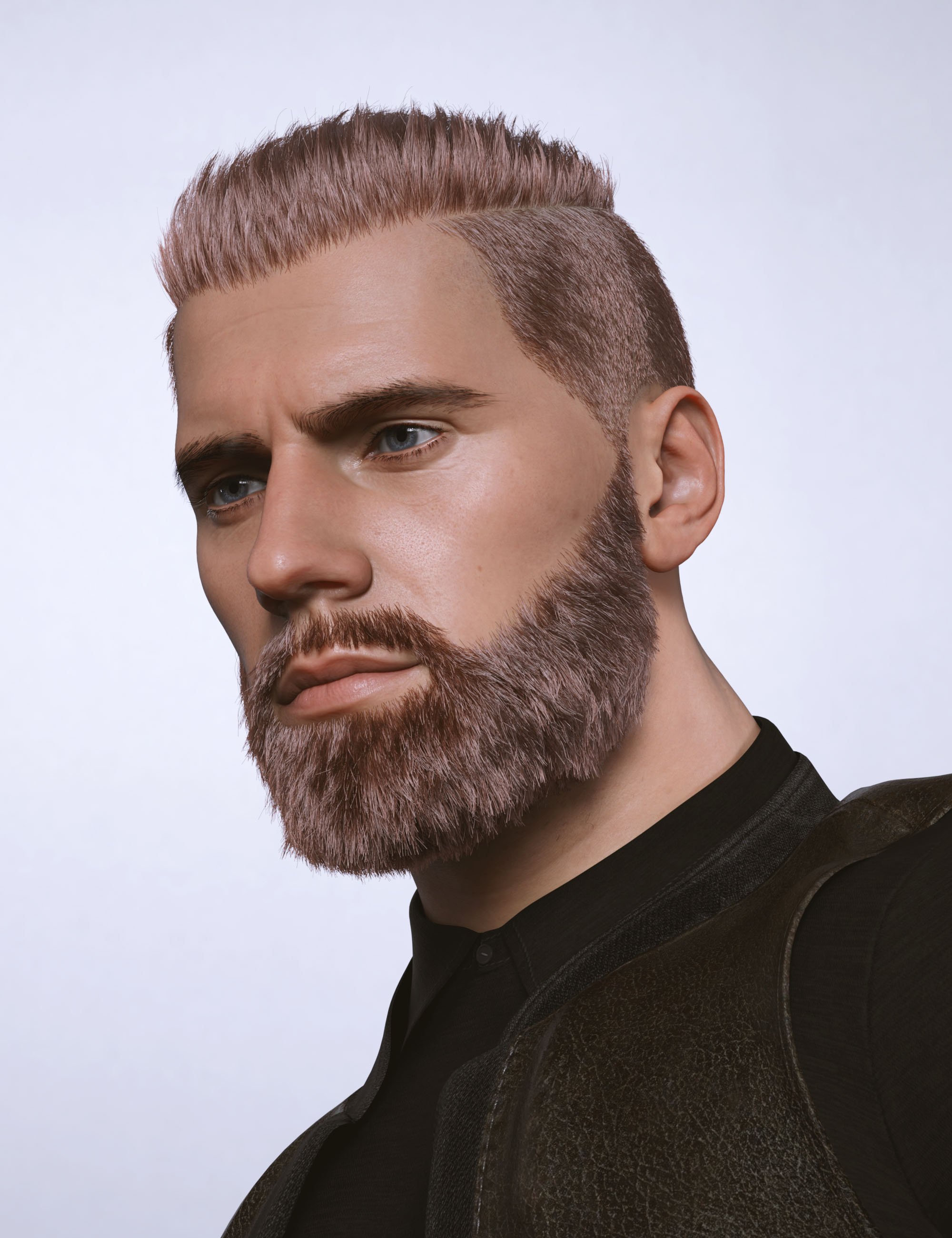 AK Invigorative Hair and Beard for Genesis 9 by: Art Ken, 3D Models by Daz 3D