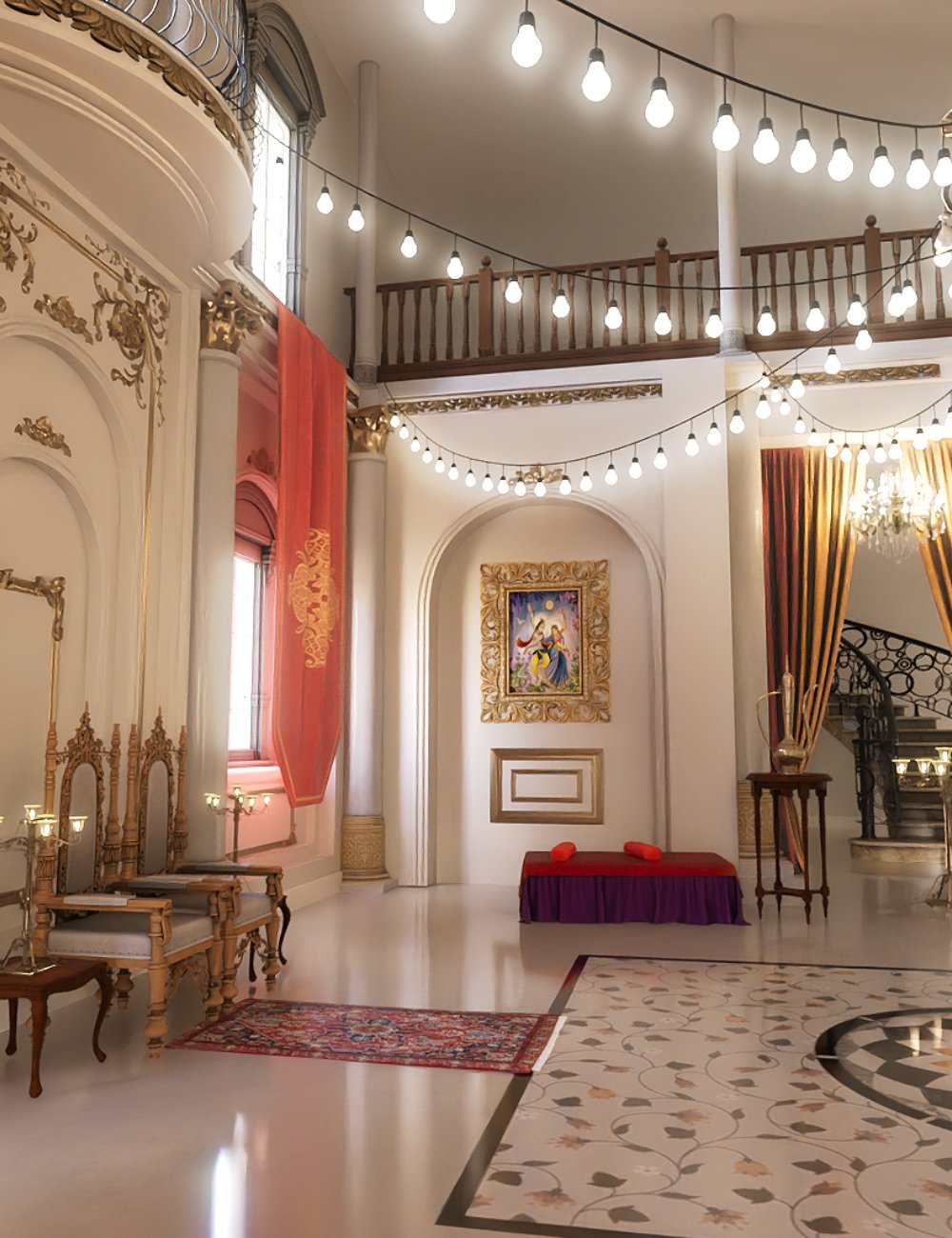 Indian Hall by: Neikdian, 3D Models by Daz 3D