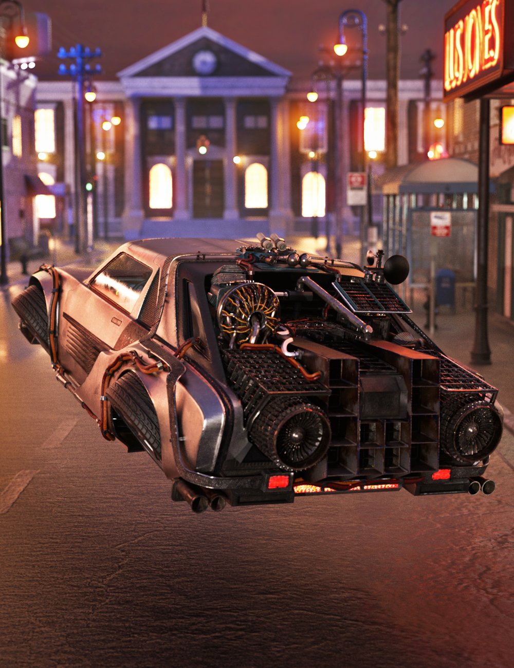 XI Time Travelling Car by: Xivon, 3D Models by Daz 3D