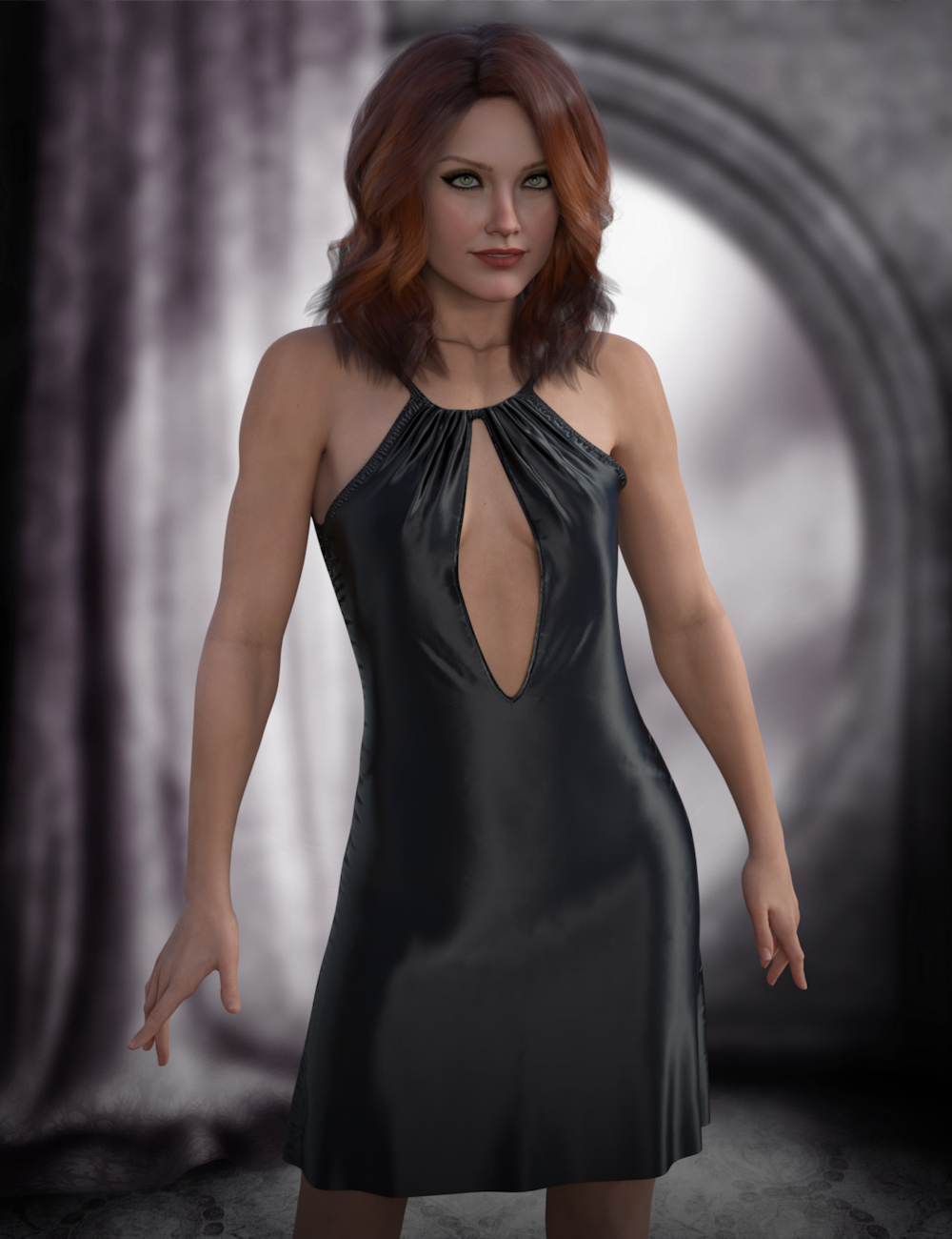 dForce Satin Bar Mini Slip for Genesis 9 and Genesis 8 Female by: ~Wolfie~, 3D Models by Daz 3D