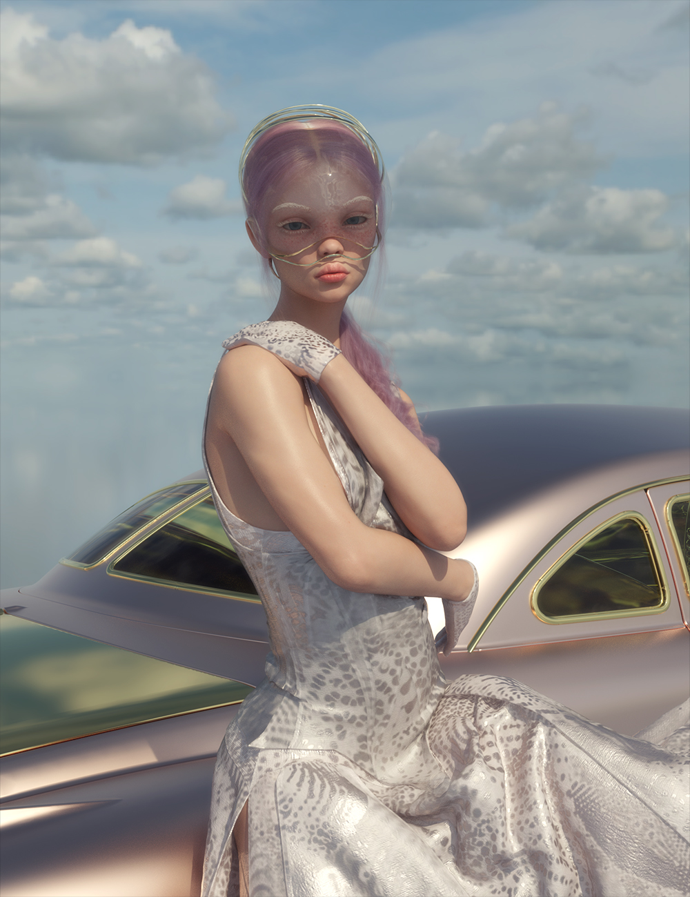dForce CosmoChe Outfit for Genesis 9 by: Chrryt, 3D Models by Daz 3D
