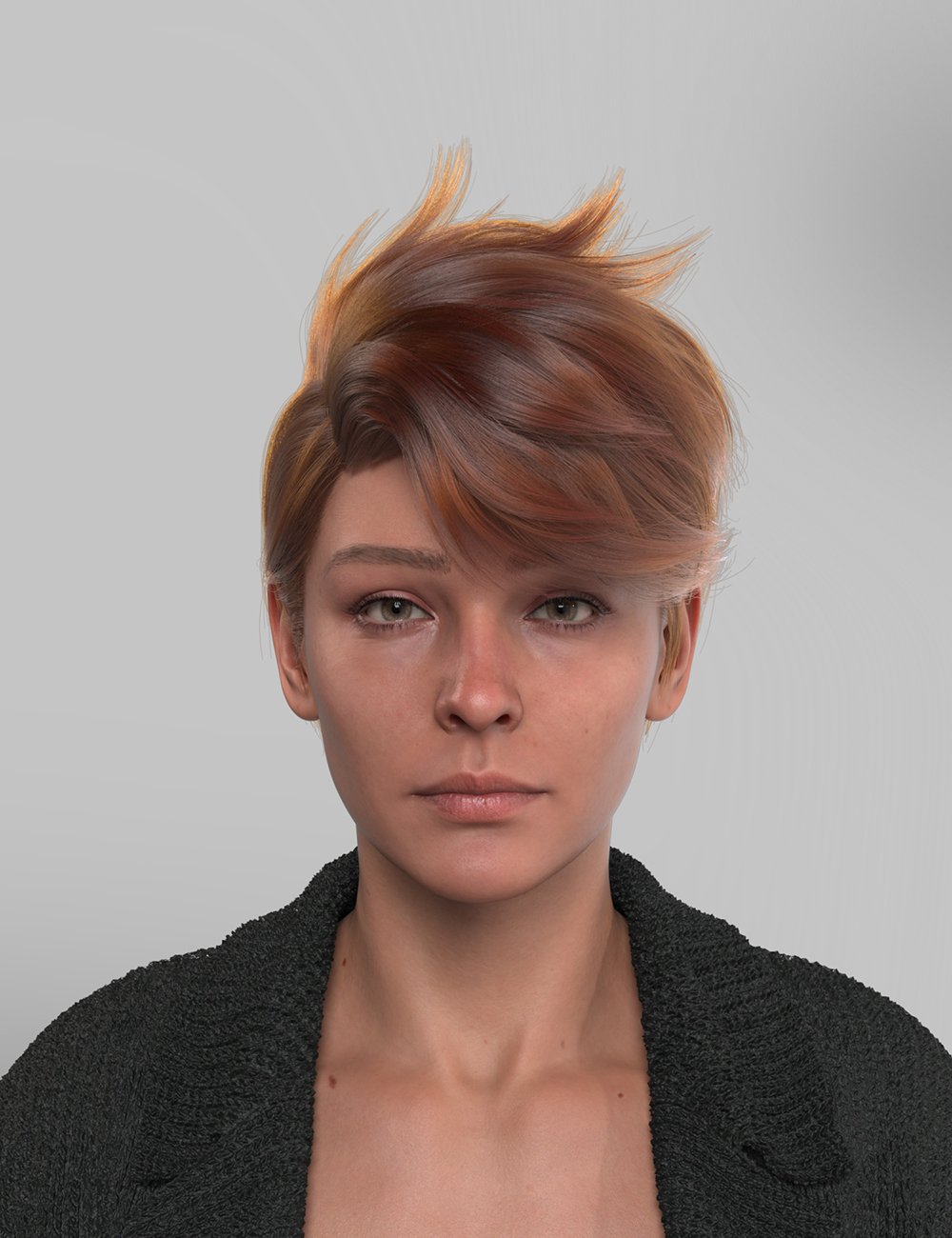 dForce XYZ Wan Hair for Genesis 9 by: XYZ, 3D Models by Daz 3D