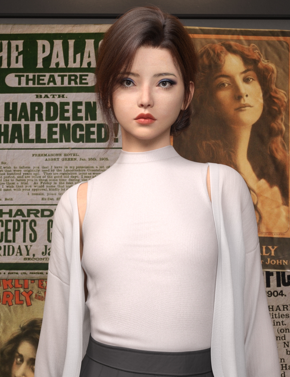 EG KNDE Hair,Hncm,Lonz,and EG Lovely Poses for Genesis 9 Bundle by: Ergou, 3D Models by Daz 3D