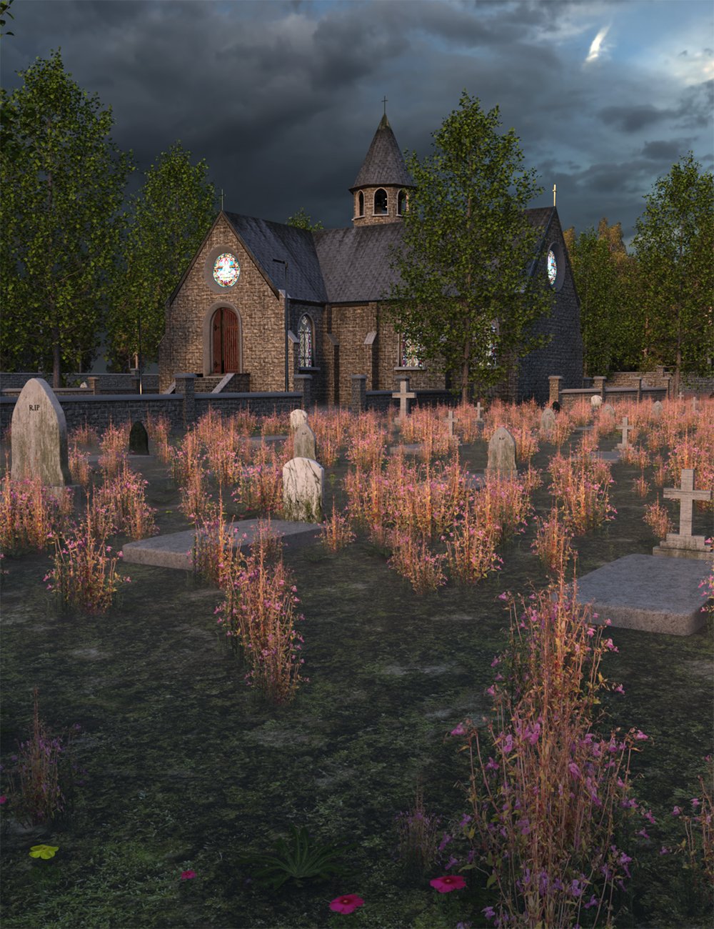 PW Cemetery Church by: PW Productions, 3D Models by Daz 3D