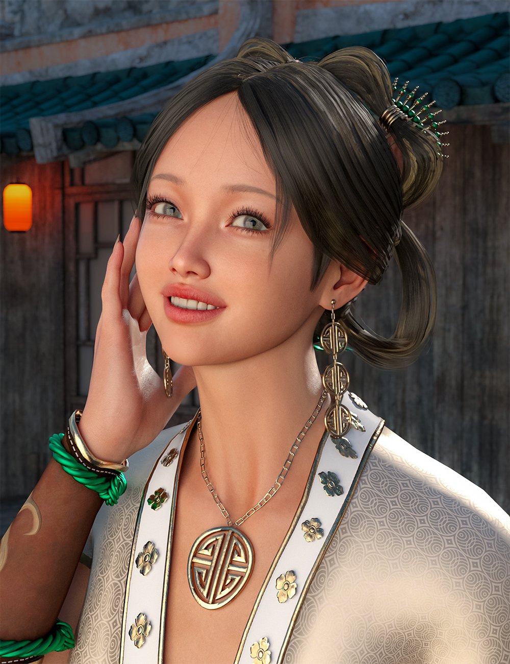 Princess Xi Royal Asian Hair for Genesis 8, 8.1 and 9 Females by: Val3dartbiuzpharb, 3D Models by Daz 3D