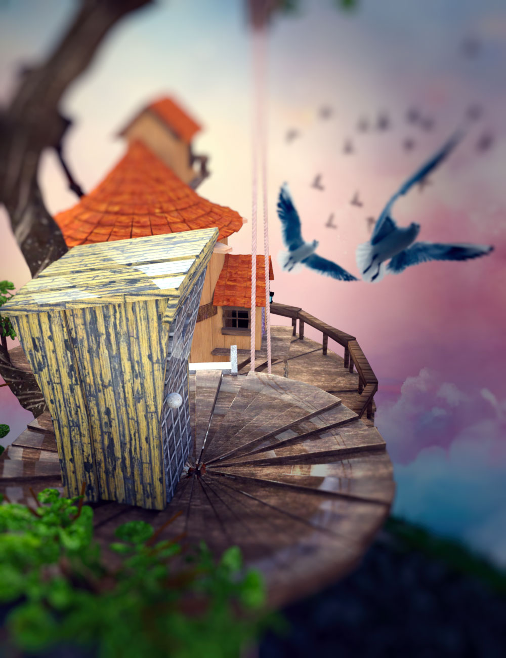 GNBD Fairy Tree House 2 by: Giko, 3D Models by Daz 3D