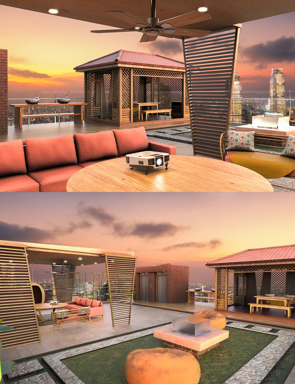Rooftop Cottage by: Tesla3dCorp, 3D Models by Daz 3D