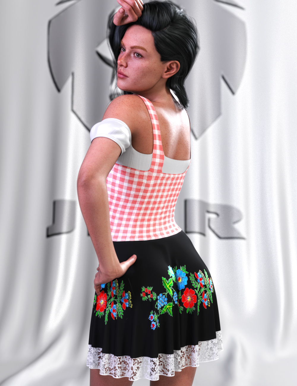 JMR dForce Oktoberfest Dress for Genesis 9 and 8 Female