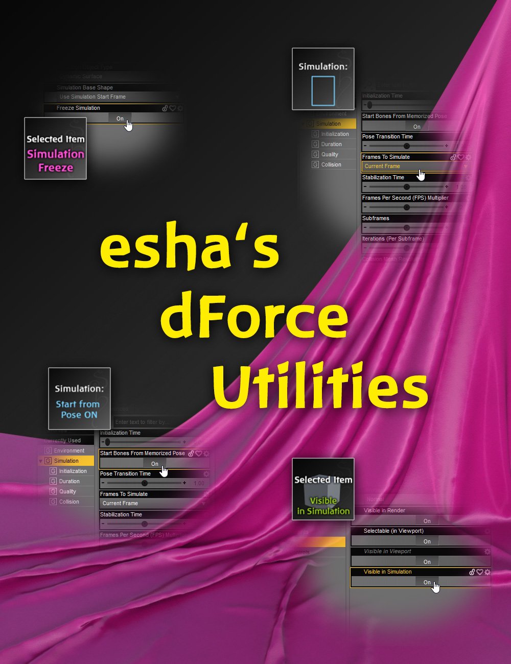 esha's dForce Utilities by: esha, 3D Models by Daz 3D
