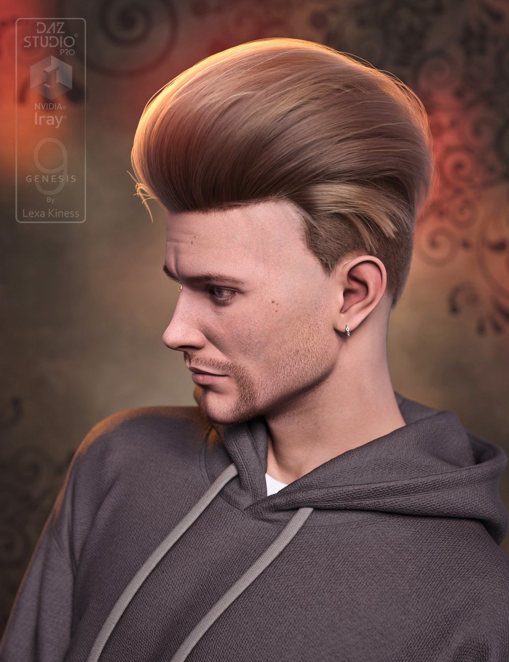 dForce Maxwell Hair for Genesis 9 by: Lexa Kiness, 3D Models by Daz 3D