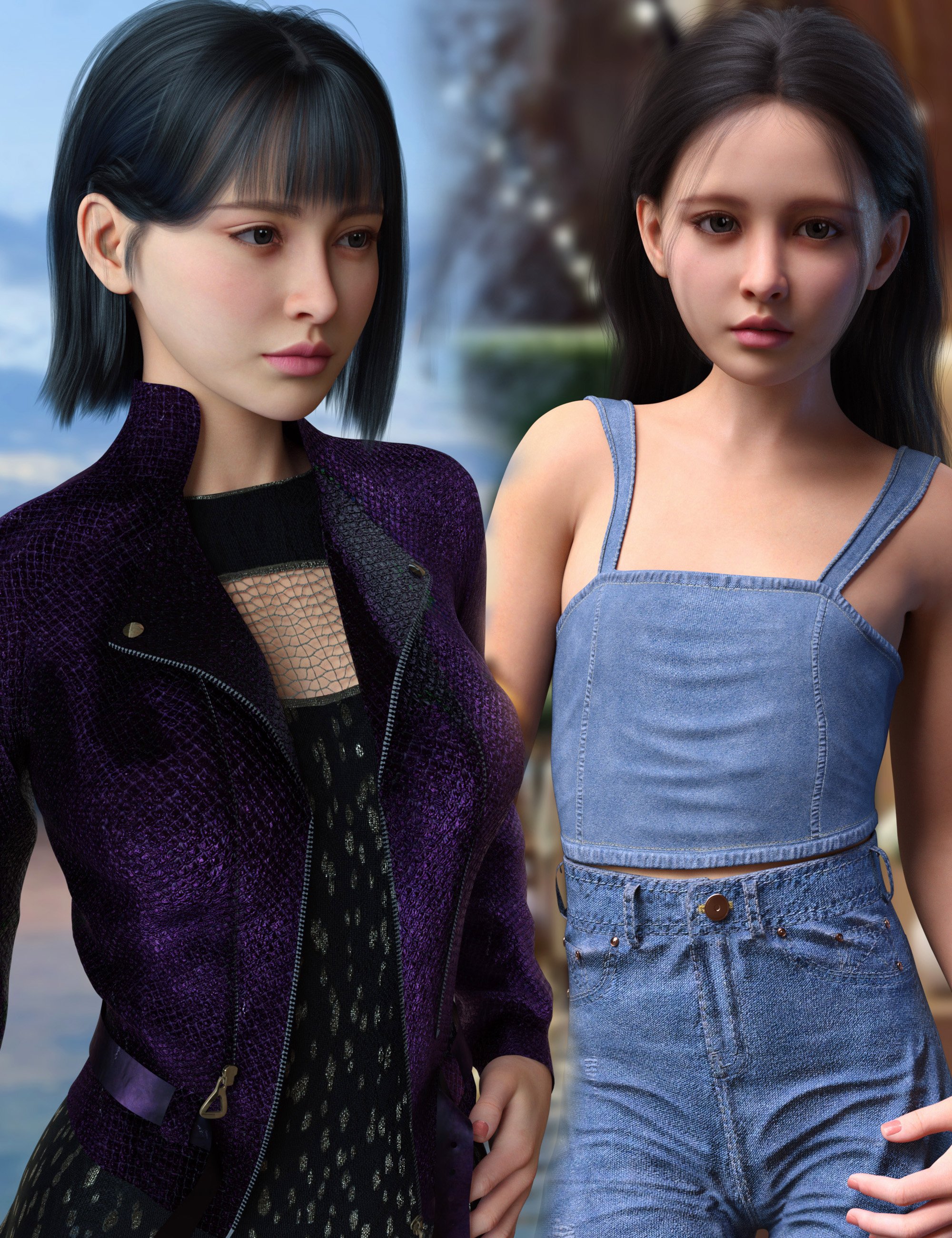 Vo Kimi and Young Kimi HD Females for Genesis 9 by: VOOTW, 3D Models by Daz 3D