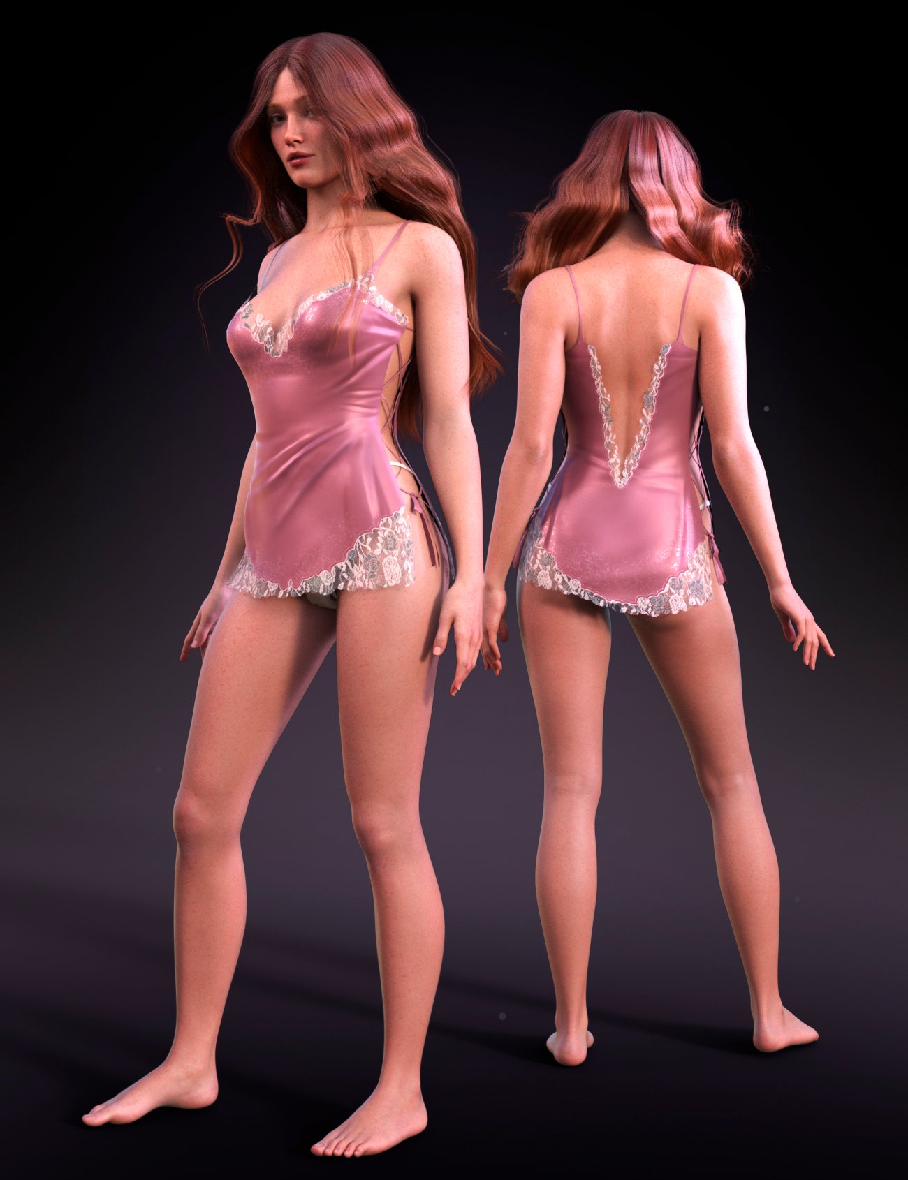 dForce LA Nightwear Dress for Genesis 9 and 8 Female