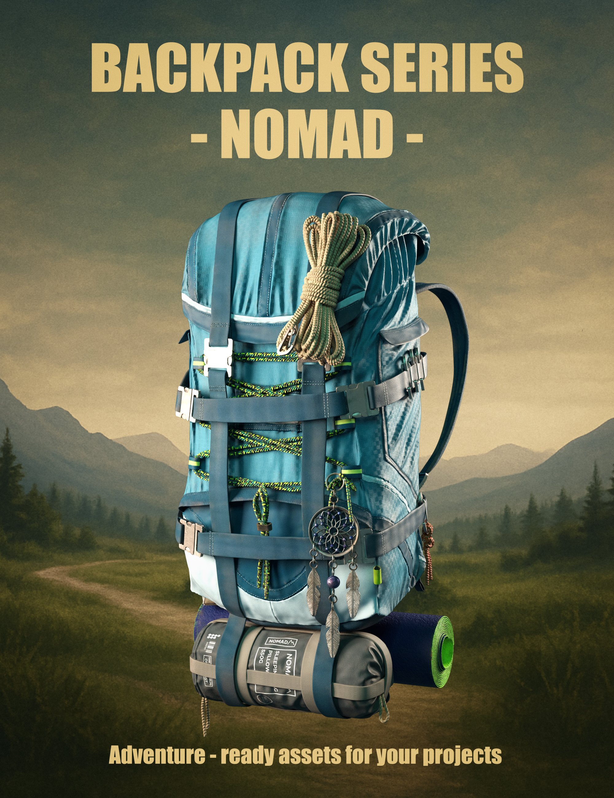 Backpack Series HD Nomad by: Luthbellina, 3D Models by Daz 3D