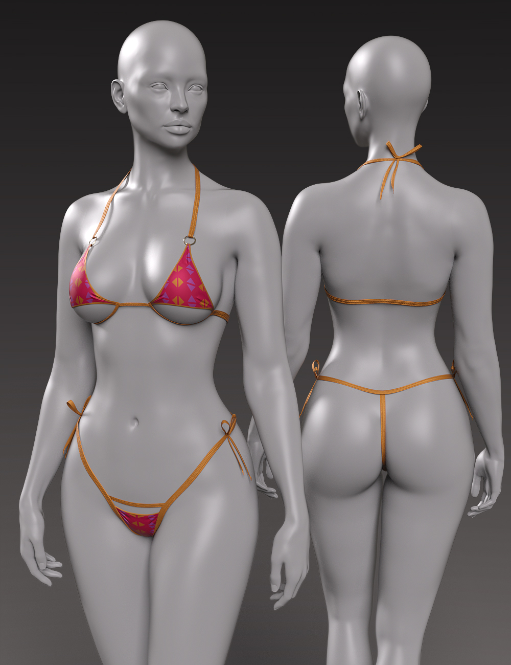 VERSUS - X-Fashion Tiny Tropics Bikini Set Texture Add-On