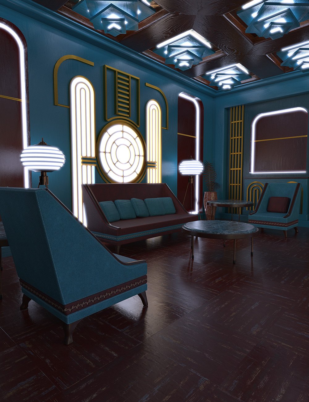 Art Deco Nook by: ForbiddenWhispersDavid Brinnen, 3D Models by Daz 3D
