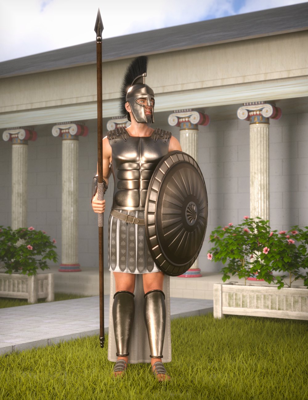 MD dForce Greek Hoplite Armor for Genesis 8, 8.1 Males and 9 by: MikeD, 3D Models by Daz 3D