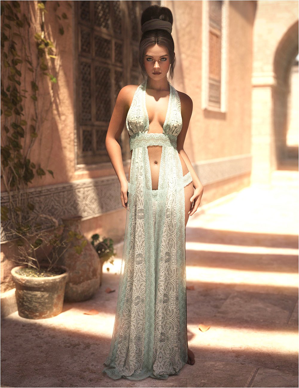 dForce Kiyah Outfit for Genesis 9 by: PandyGirlBelladzines, 3D Models by Daz 3D
