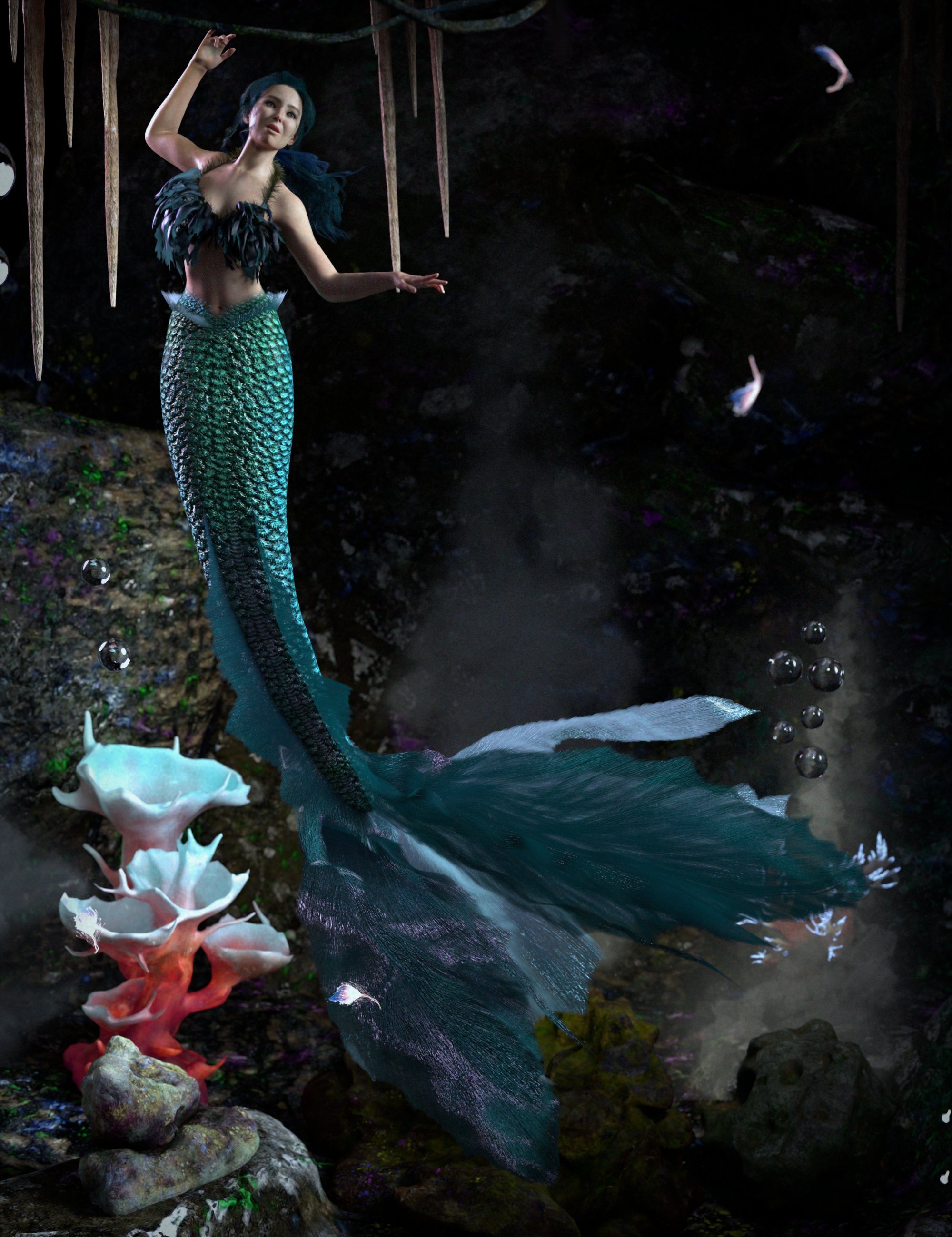SY Elegant Mertail and Poses Genesis 9 by: Sickleyield, 3D Models by Daz 3D