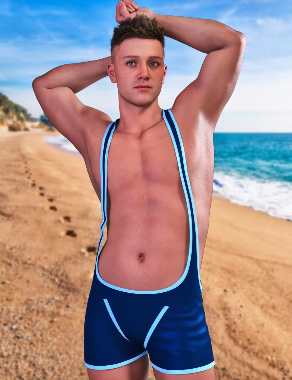 JMR dForce Odolen Swimwear for Genesis 9 and 8 Male by: JaMaRe, 3D Models by Daz 3D