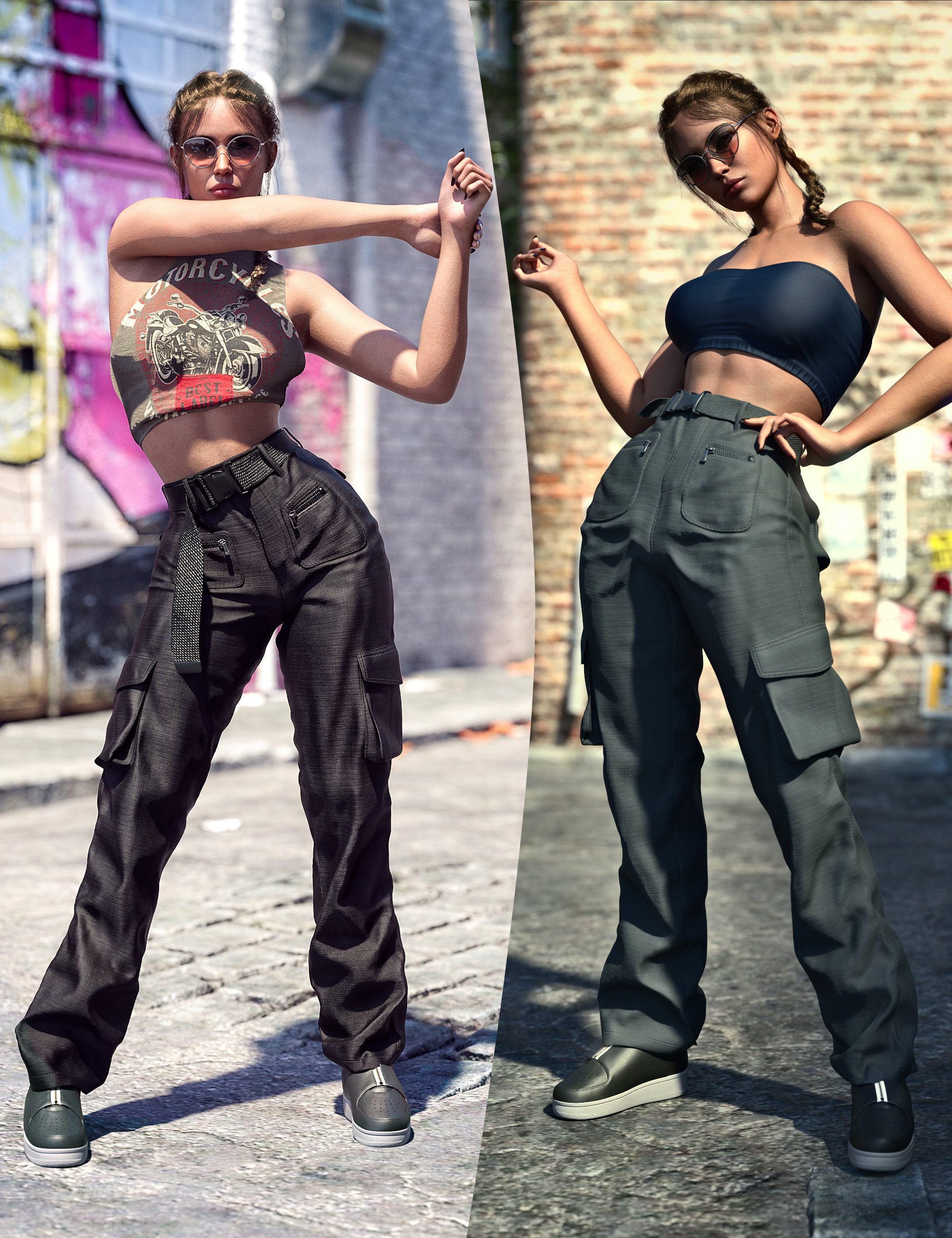 Z Urban Vibes Pose Mega Set for Genesis 9 and 8 Female by: Zeddicuss, 3D Models by Daz 3D