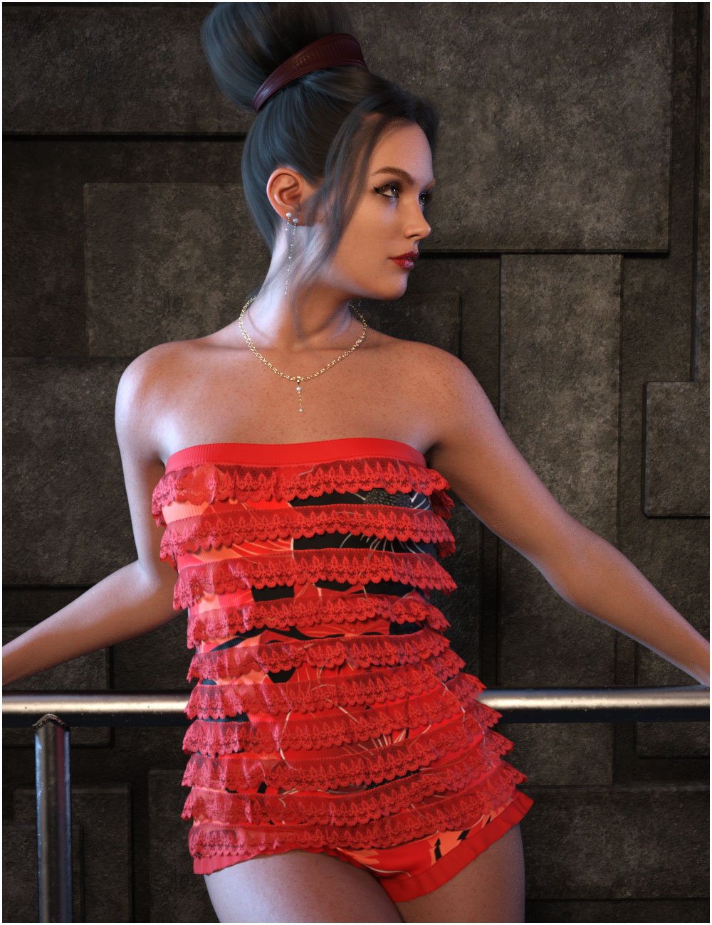 dForce Giselle Outfit For Genesis 9 by: BelladzinesPandyGirl, 3D Models by Daz 3D