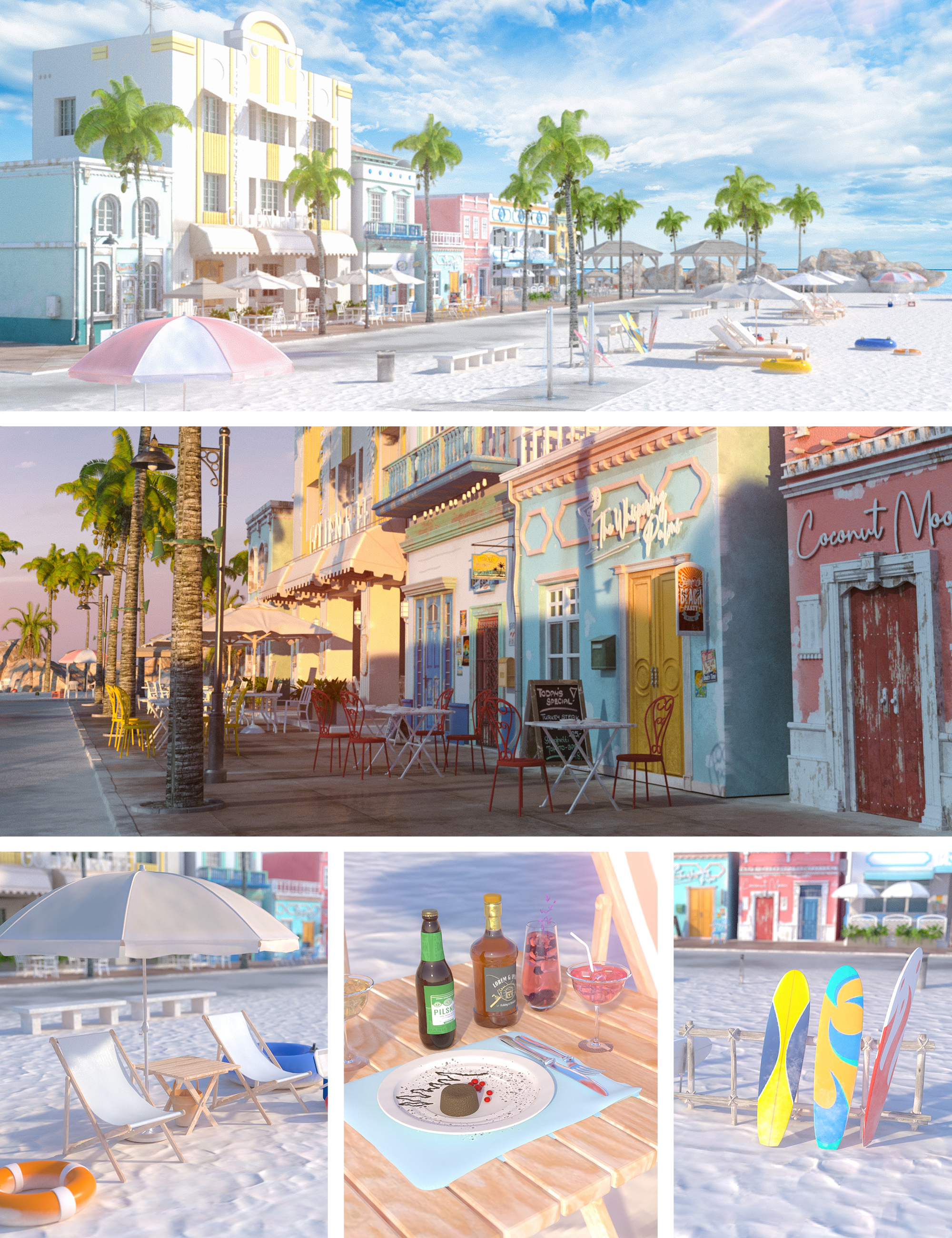 Polish Whitewave Beach Mega Environment Bundle by: Polish, 3D Models by Daz 3D