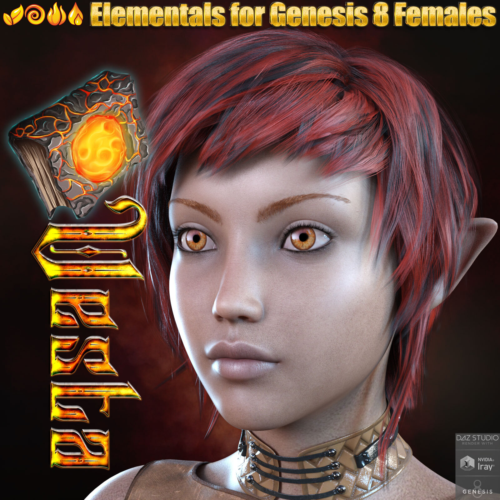 3DL Elementals for Genesis 8 Females Vesta by: 3DLoki, 3D Models by Daz 3D