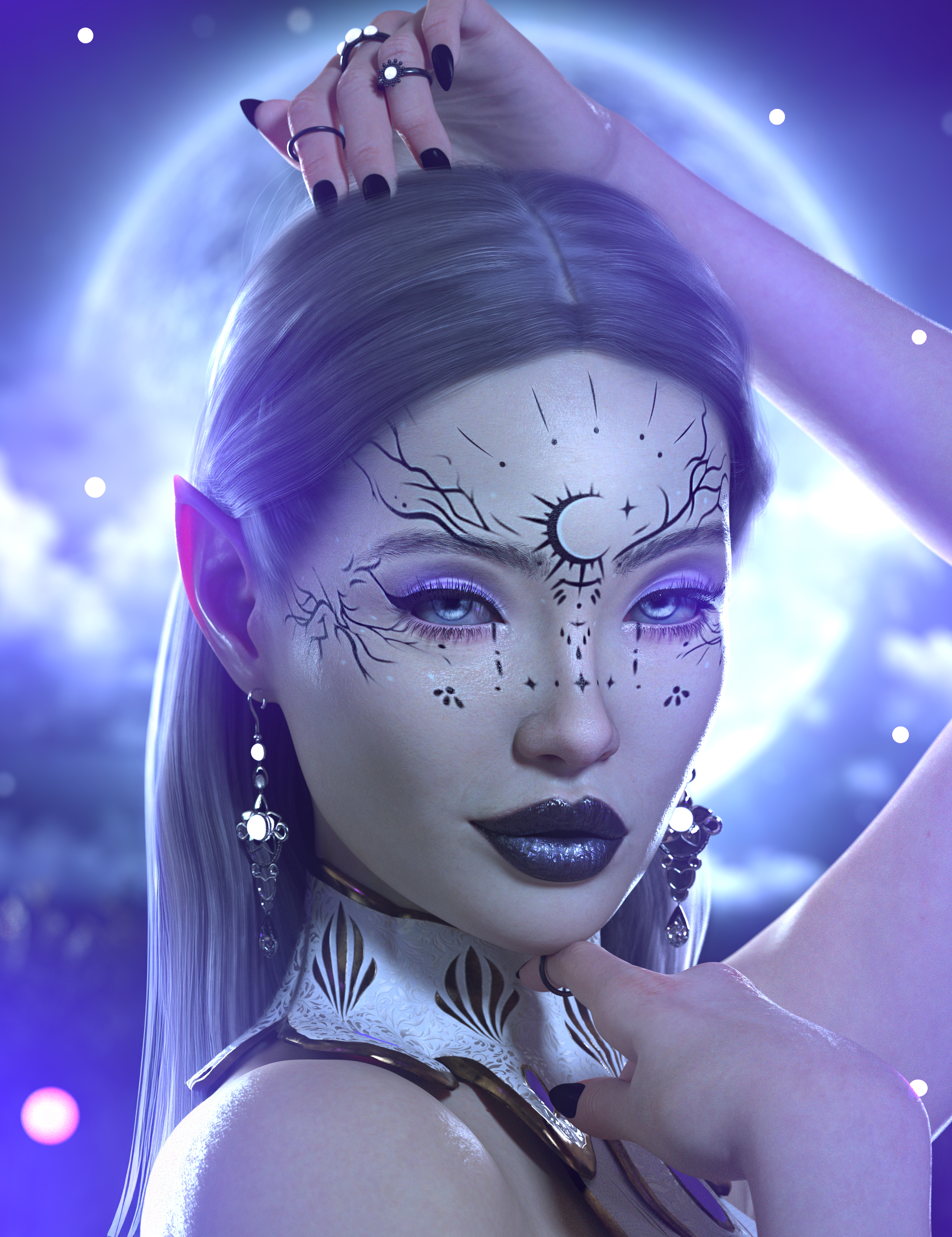 Lunar Lux LIE Makeup for Genesis 9 by: 3D SugarCosmoXpression, 3D Models by Daz 3D