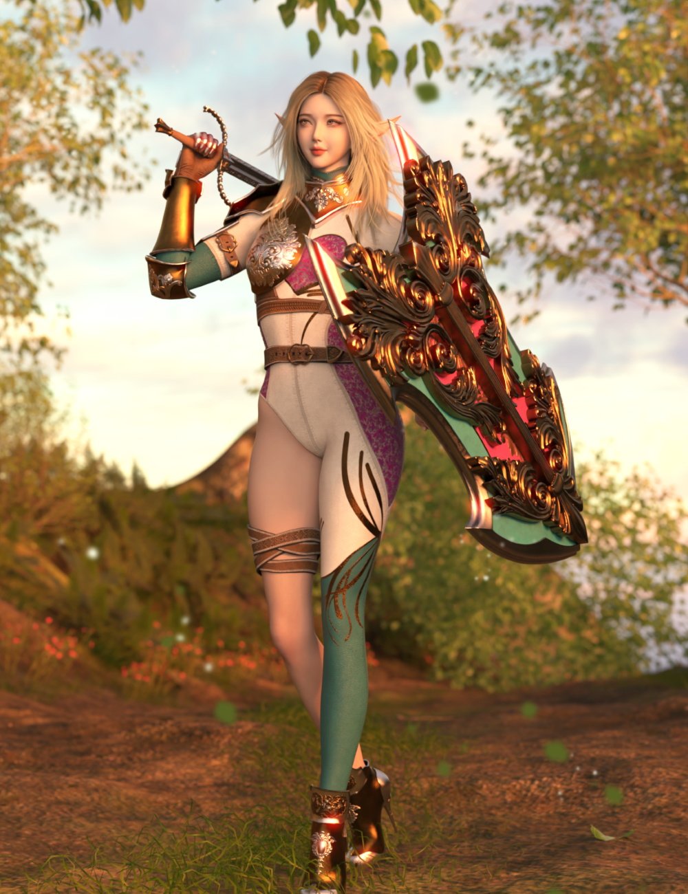 ZK Elpis Heavy Armor for Genesis 9 by: ZKuro, 3D Models by Daz 3D