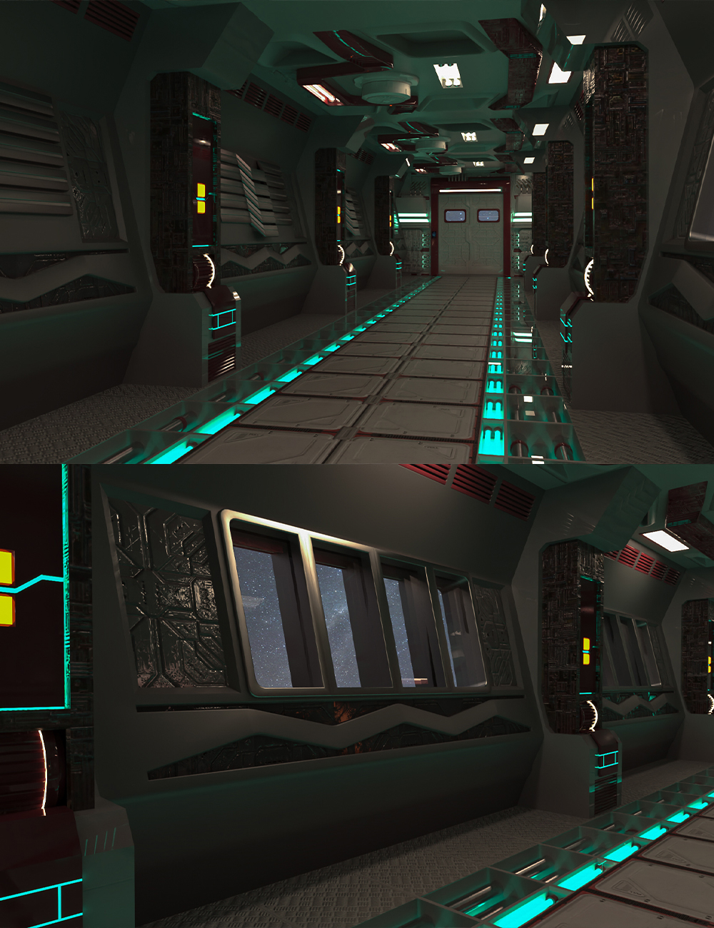 Iconic Sci-fi Hallway by: bituka3d, 3D Models by Daz 3D