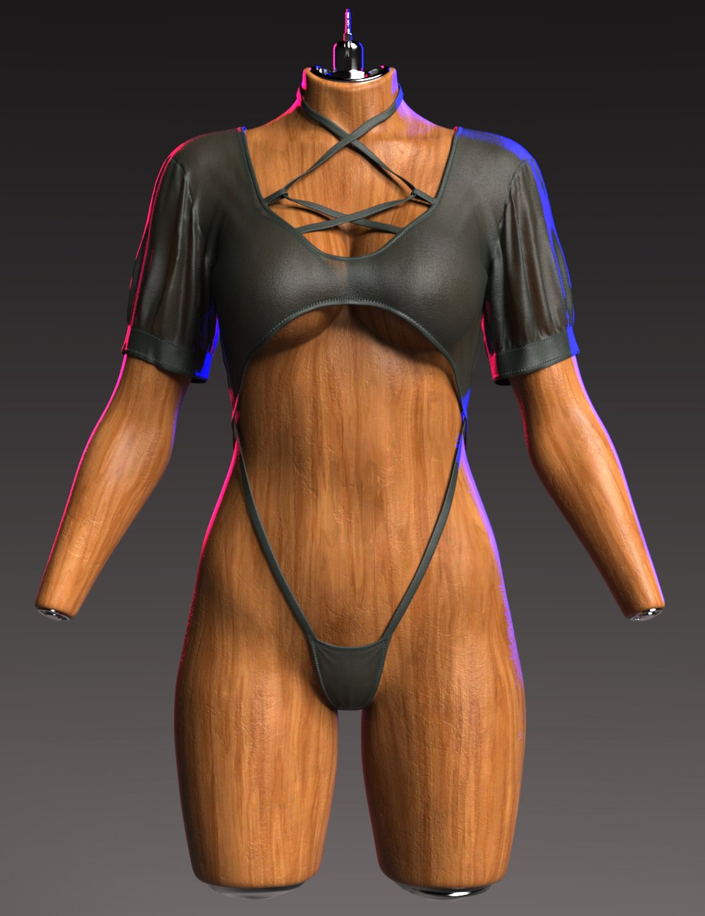 dForce GN Sexy High Slit Bodysuit for Genesis 9, 8.1, and 8 Female by: Goanna, 3D Models by Daz 3D