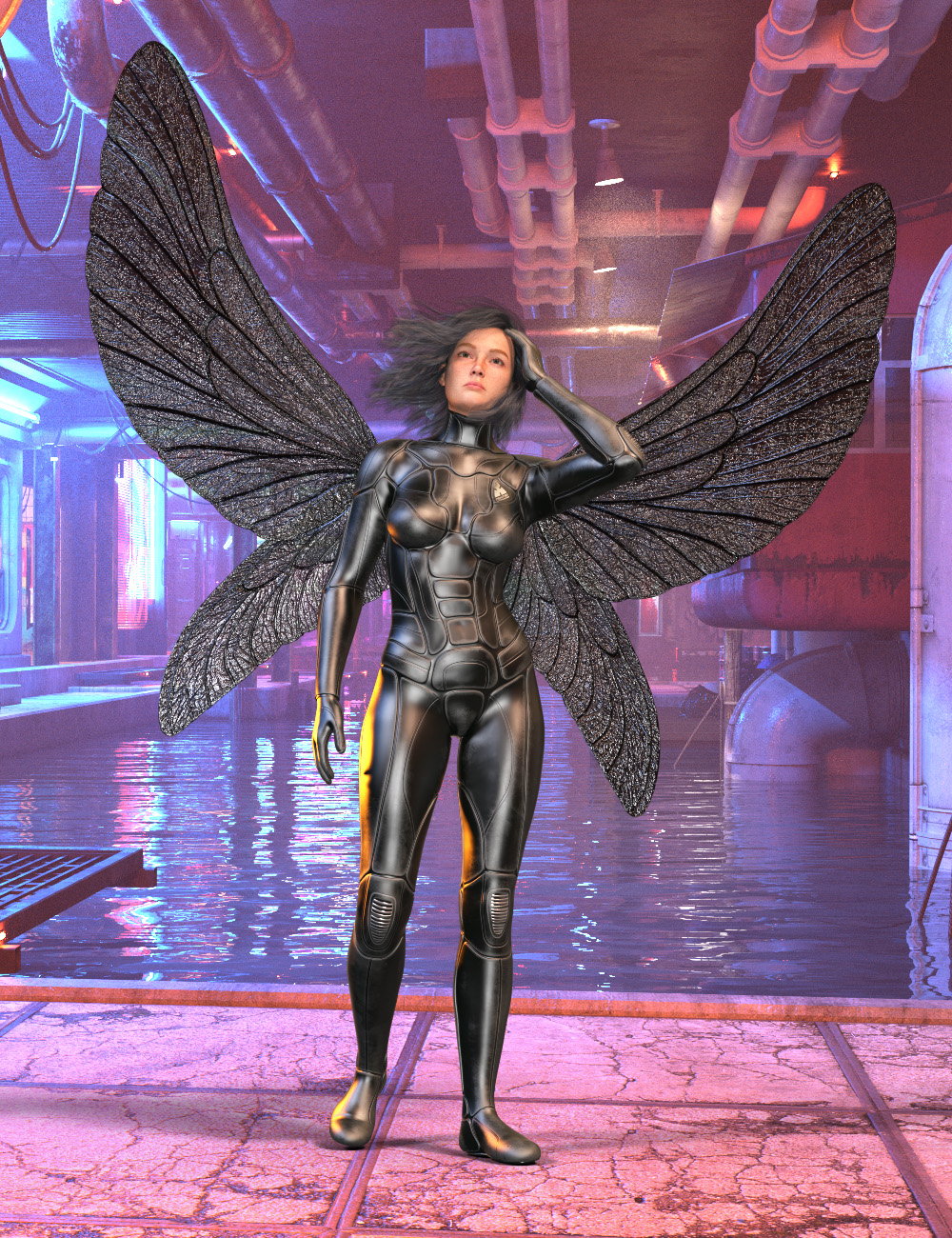 Insect Wings for Genesis 9, Genesis 8, and Genesis 3 by: midnight_stories, 3D Models by Daz 3D