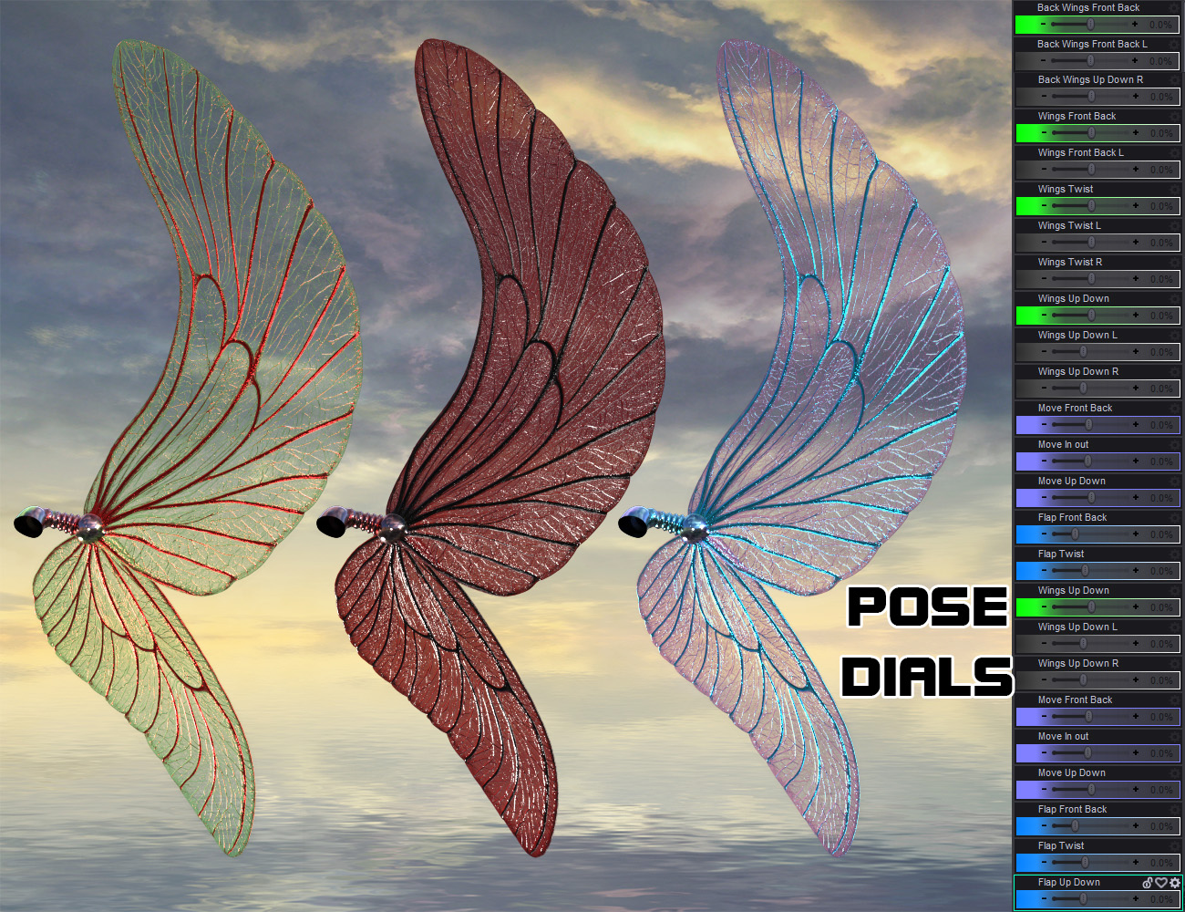 Insect Wings for Genesis 9, Genesis 8, and Genesis 3 | Daz 3D