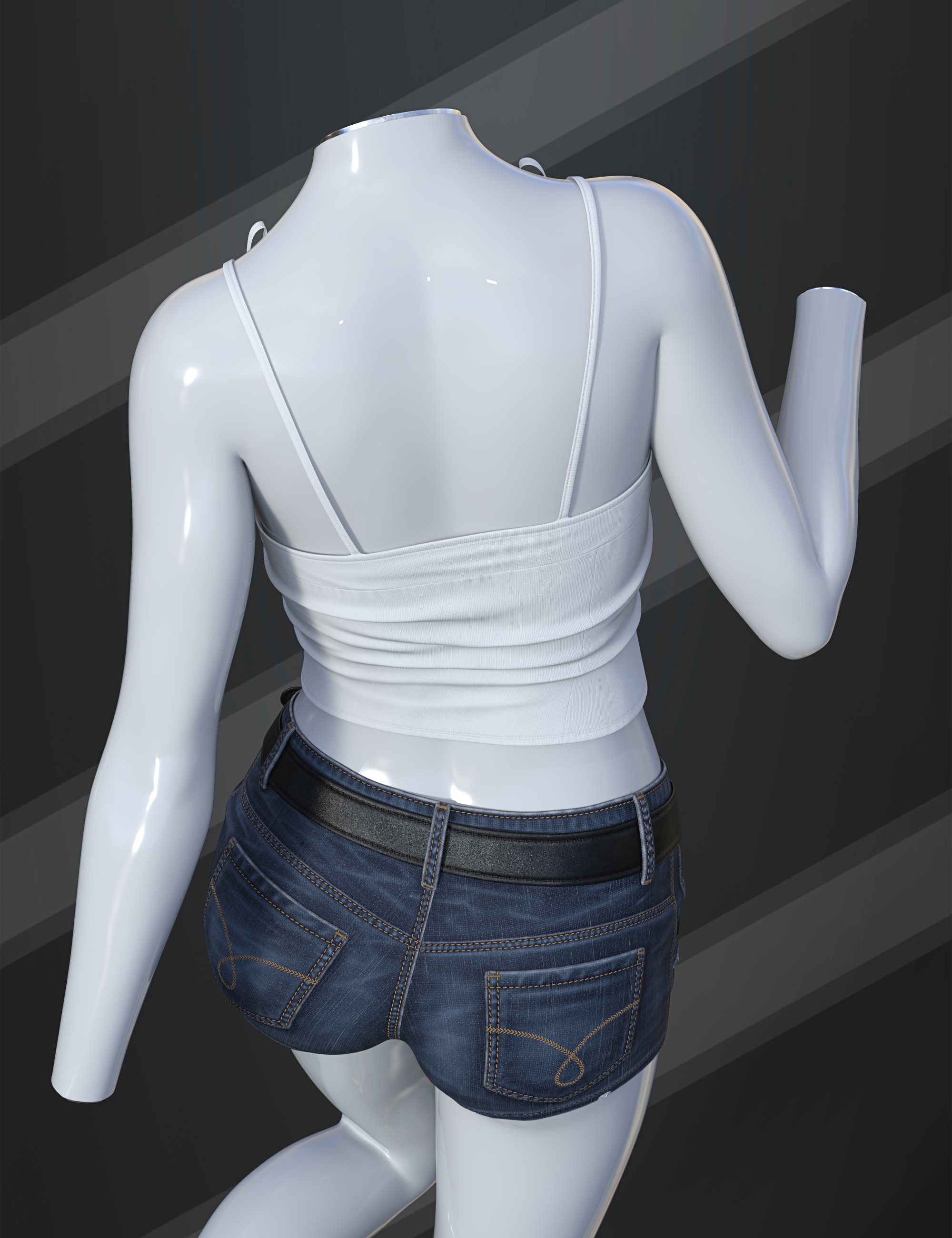 dForce SU Fashion Vest Jeans Suit for Genesis 9, 8.1, and 8 Female