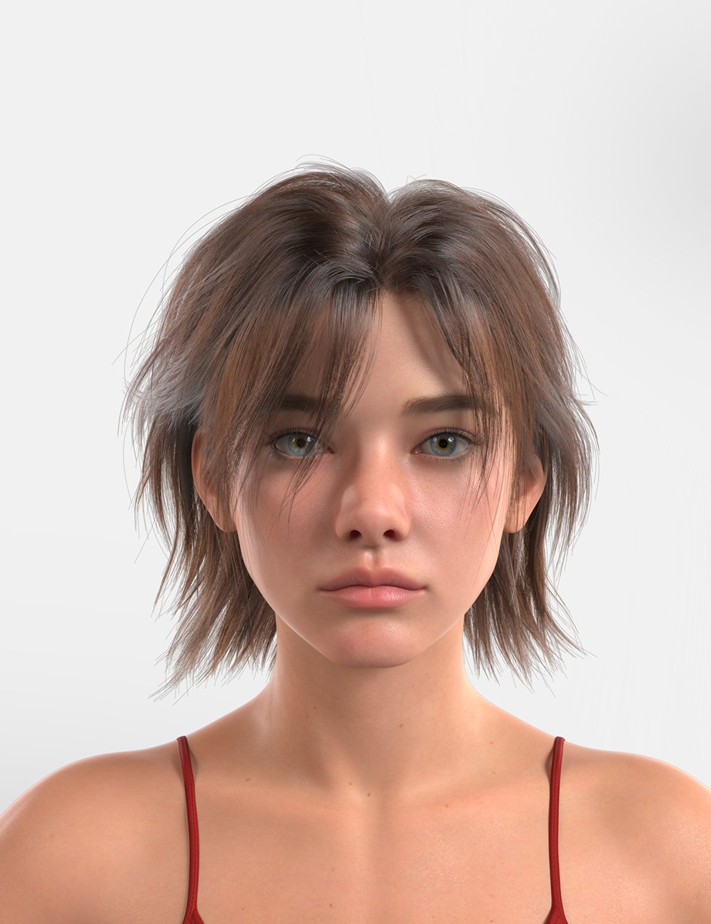 dForce XYZ Ch Hair for Genesis 9 by: XYZ, 3D Models by Daz 3D