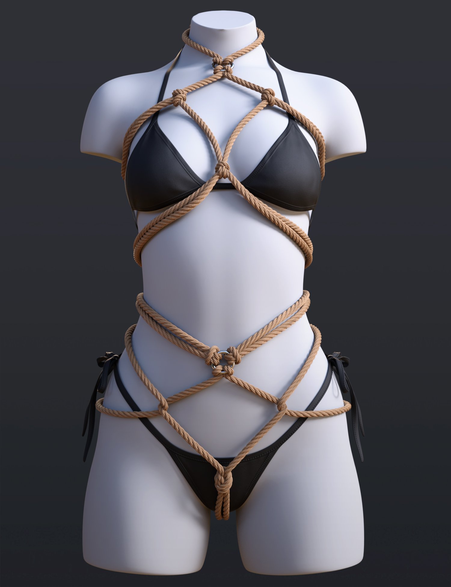 BS Ropes and Bikini for Genesis 9 by: BirthStone, 3D Models by Daz 3D
