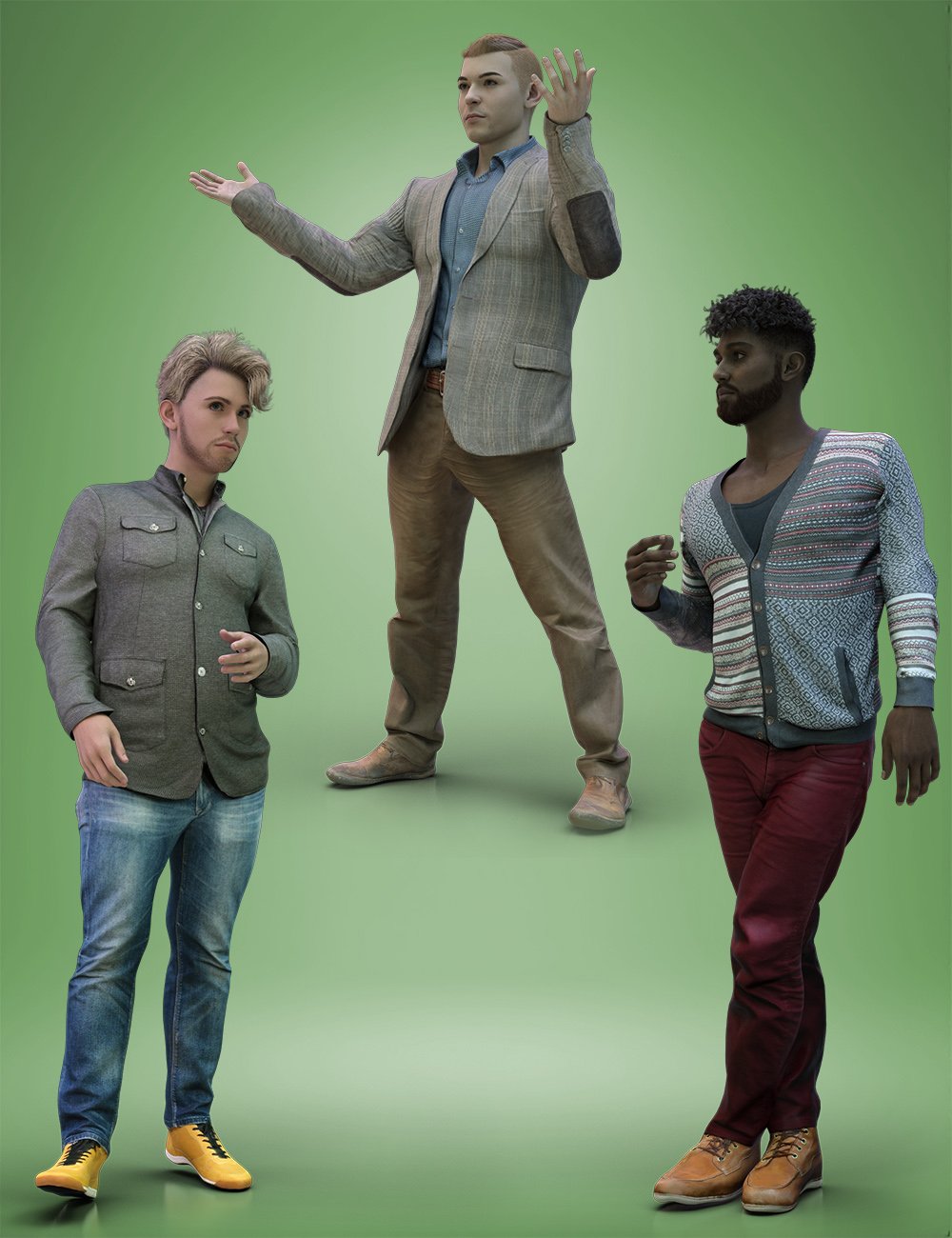 dForce Casual Clothing Outfits Volume 1 for Genesis 9 by: Polygonal Miniatures, 3D Models by Daz 3D