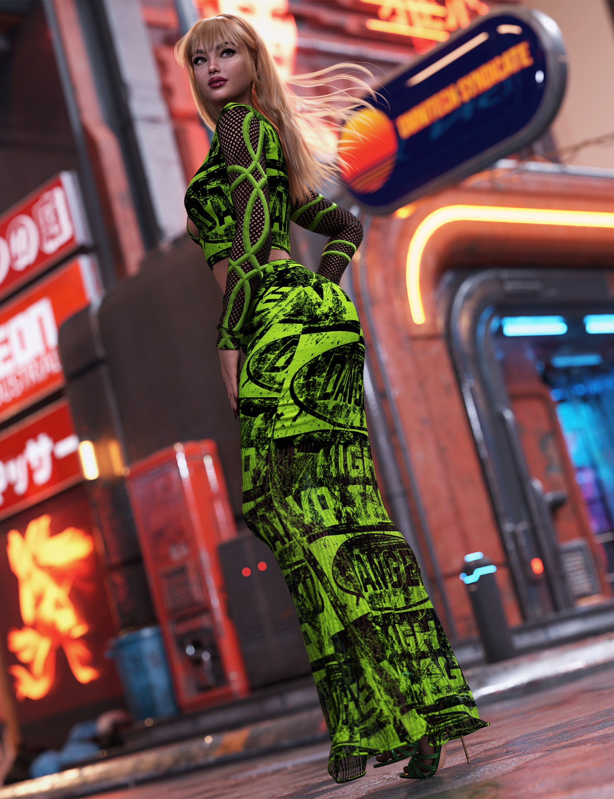 dForce Elisaya Outfit for Genesis 9 by: Nelmi, 3D Models by Daz 3D