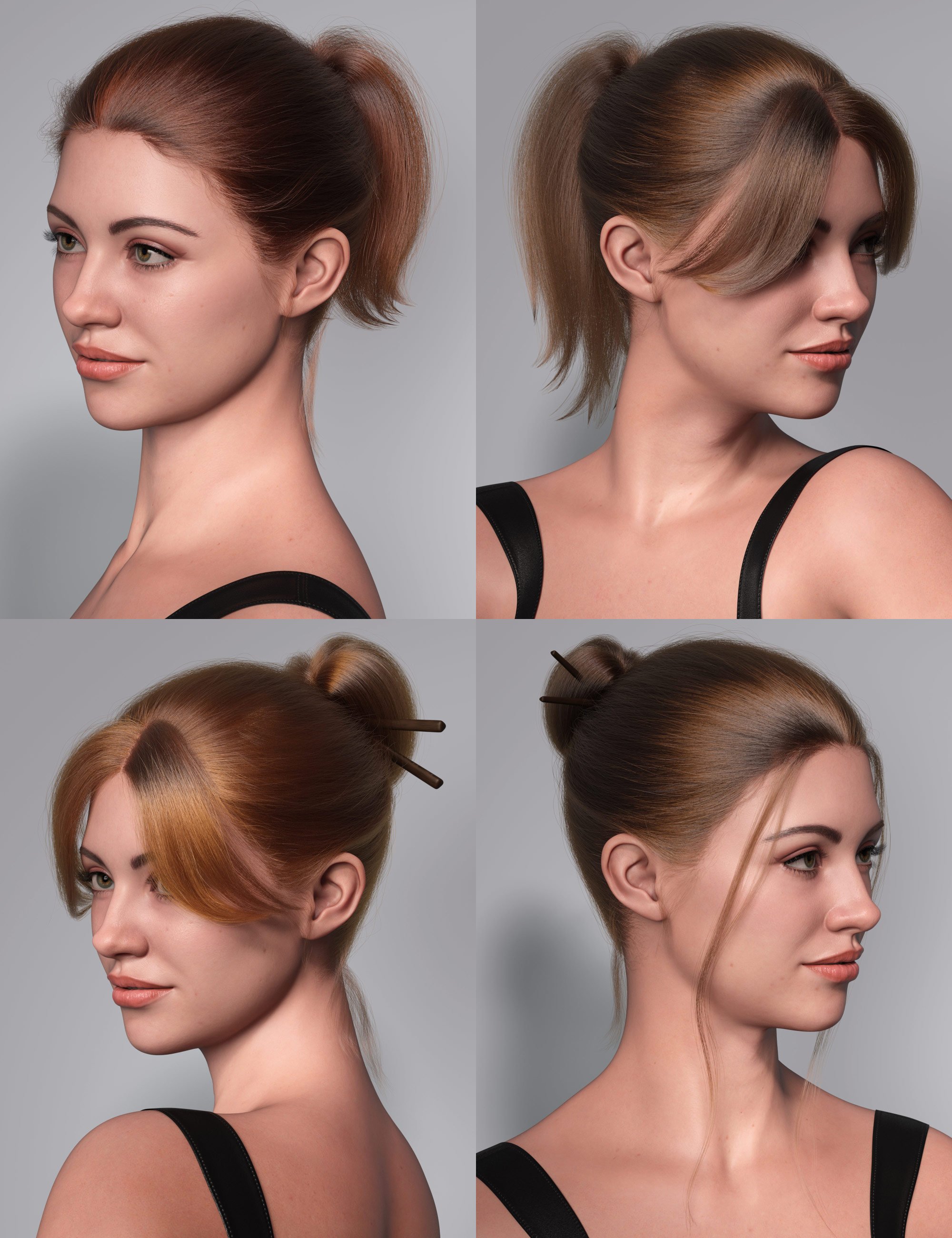 dForce Strand-Based Build Your Updo Mega Hair Pack Office Style Expansion by: outoftouch, 3D Models by Daz 3D