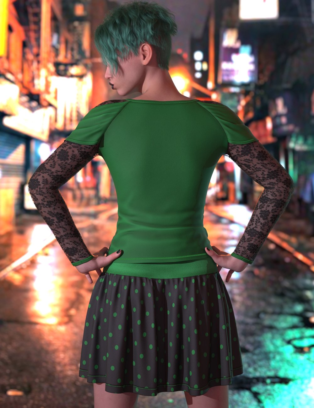 dForce LV Emo Style Outfit for Genesis 9