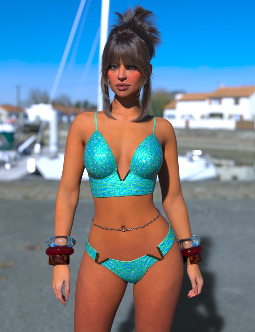 InStyle - Shining Summer Bikini Texture Add-On by: valkyrieAnagord, 3D Models by Daz 3D